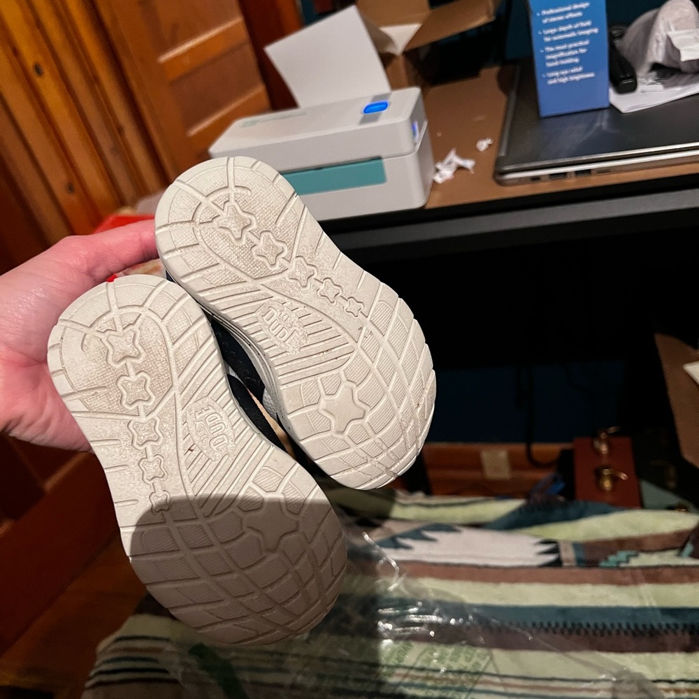 Hey Dude Black Sneakers with Textured Tread Pattern